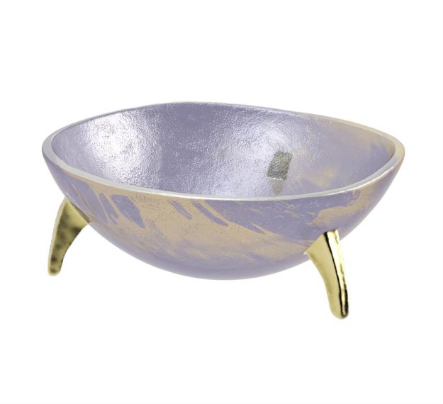 Decorative Glass Bowls - Photi Purple Modern Fruit Bowl | AnnaVasily - 3/4 View
