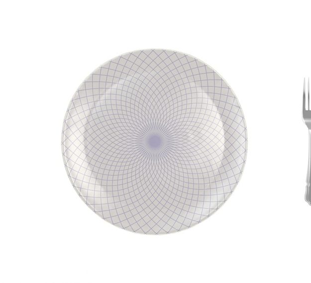 Patterned Dinner Plates - Staffo Set/4 Violet Plates | AnnaVasily - Measure View