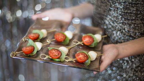 Designer cocktail plates for canapes and appetizers at cocktail parties by Anna Vasily.