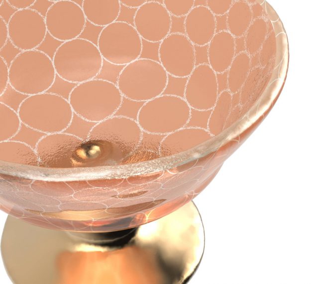 Rose Gold Ice Cream Bowl Set of 2 Designed by Anna Vasily - Detail View